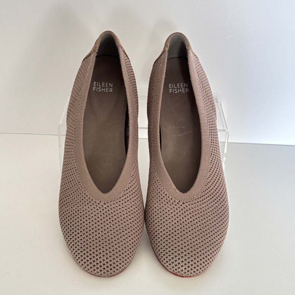 Eileen Fisher Taupe Knit Flats Size 9